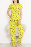 Desenli Pijama Takımı Sarı1