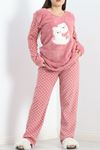 Battal Polar Pijama Takımı Pembe1